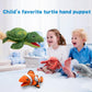 Justqunseen Hand Puppet - Realistic 13'' Sea Turtle Puppet For Kids, Plush Stuffed Animal With Moveable Mouth, Role Play Teachin