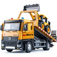 HAPYAD Tow Truck Toy Metal Cab, Flatbed Tow Truck Toys for Boys with Backhoe Loader, Friction Powered Transport Trailers with Li
