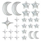 TONIFUL 52pcs Silver Moon & Star Foil Balloons - Large Moon Shape, Star Mylar for Birthday, Wedding, Baby Shower, Anniversary & 