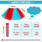 5 Layered Tutu Skirt For Kids Tulle Tutu Skirt With Tube Socks Princess Runners Costumes Cosplay For Girls Kids(Blue And Red)