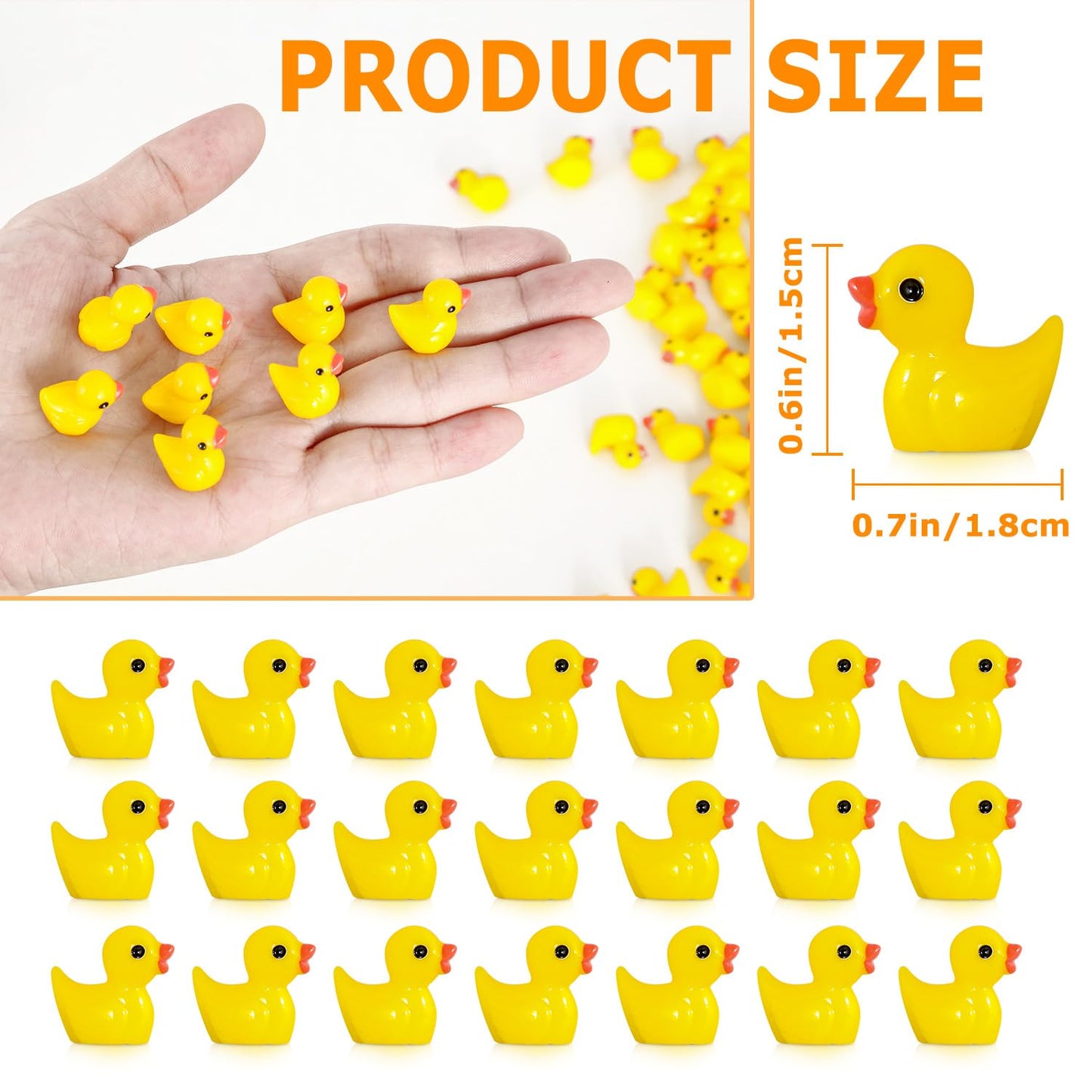 Arcimatto 240 Pack Mini Ducks Tiny Resin Duck Bulk, Decor Duck Figures For Miniature Dollhouse Decor Garden Aquarium Potted Orna
