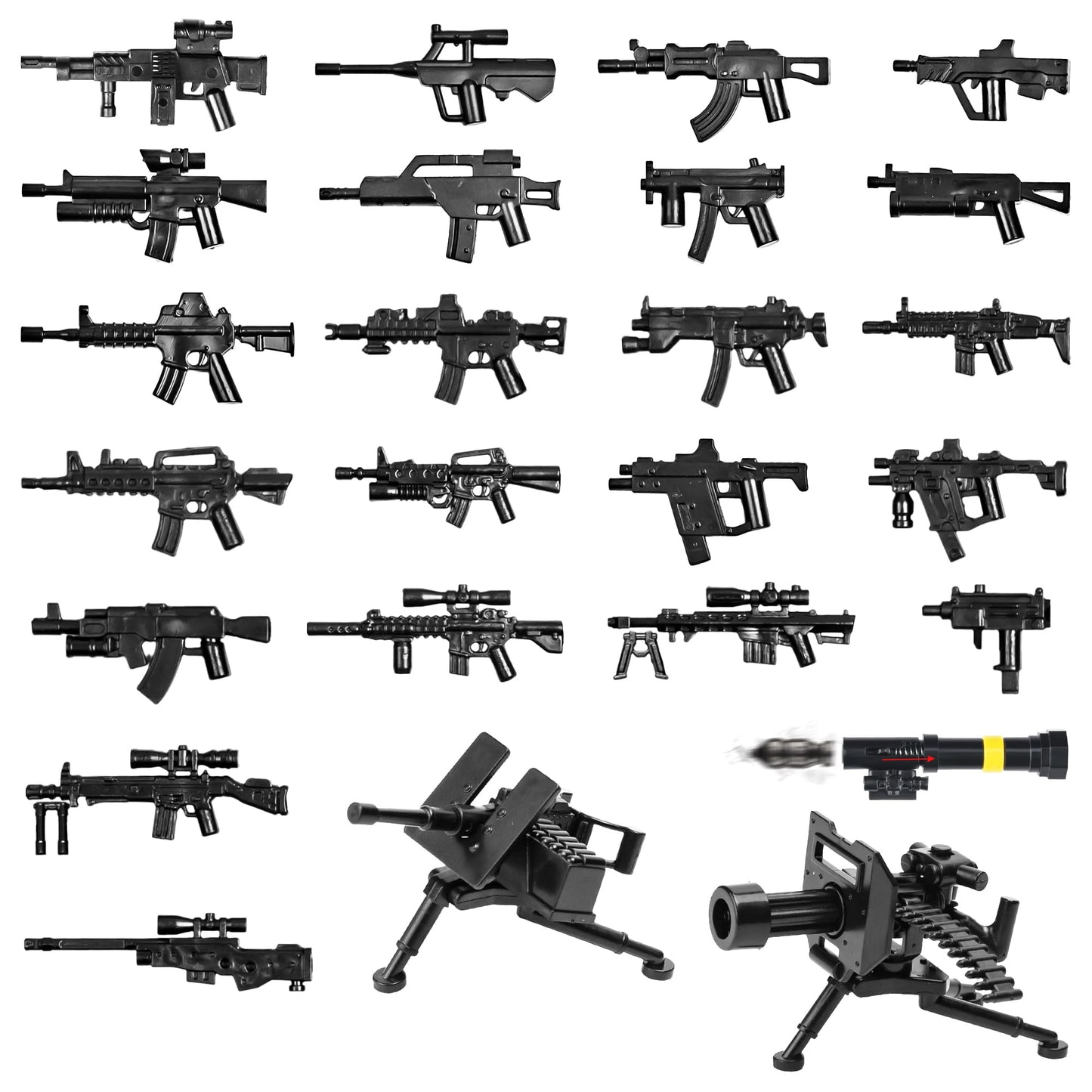MaozyHomie 25 Pcs  Pack Military Toy Soldiers Figures Army Equipment Toy Set - Gear Sets Pieces Weapon Battle Building Blocks Compatible with Major Brand  3 Years Old and up