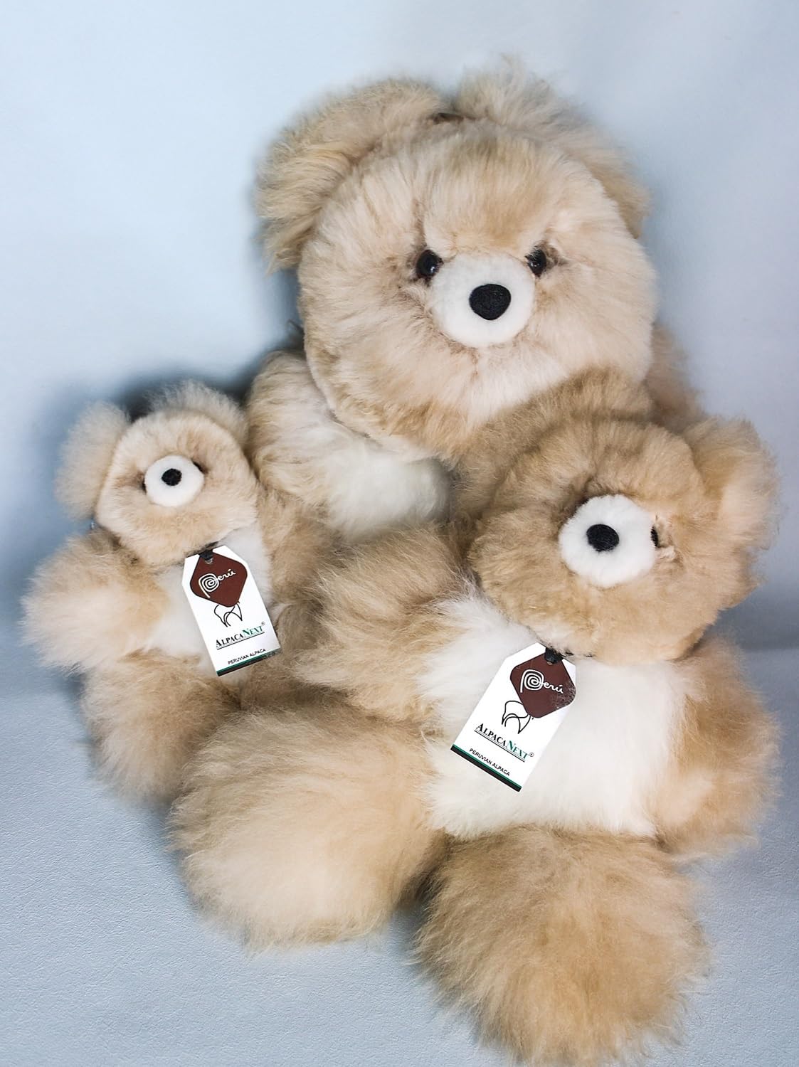 Realistic Soft And Cuddly Baby Alpaca Teddy Bear, Premium Stuffed Toy (9 Inches, Beige And White)