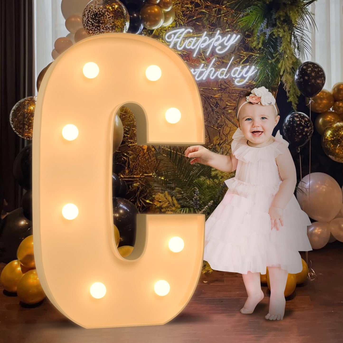 3Ft Marquee Light Up Letters, Large Marquee Letters C For Party Decorations, Big Baby Letters For Baby Shower Birthday Party Dec