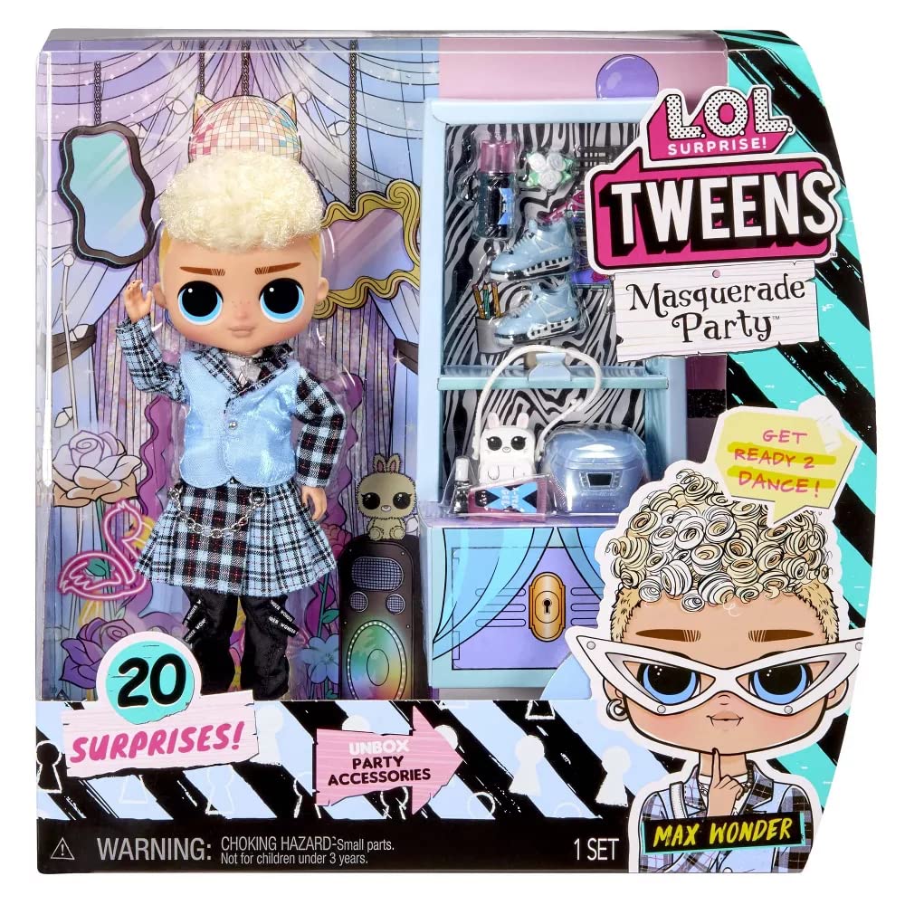 L.O.L. Surprise! Tweens Masquerade Party Max Wonder Fashion Doll With 20 Surprises Including Accessories & Blue Rebel Outfits, Holiday Toy Playset, Great Gift For Kids Girls Boys Ages 4 5 6+ Years