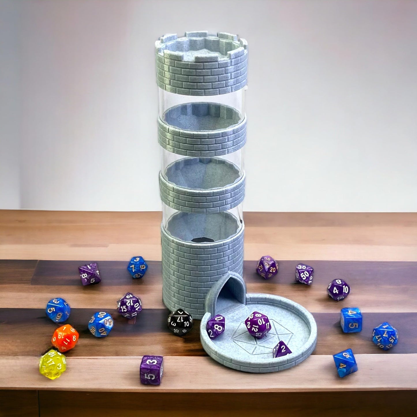 Lixusia Castle Dice Tower Works With Standard Size Dice,For Trpg Board Games, Dice Rolling Tower With A Set Of Dice In Random Co