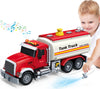 SpringFlower Toy Truck, Boy Toy for 3 4 5 6 Year Old Boys, Oil Tanker Truck Toy with Sound Light and Water Spray Function, Chris