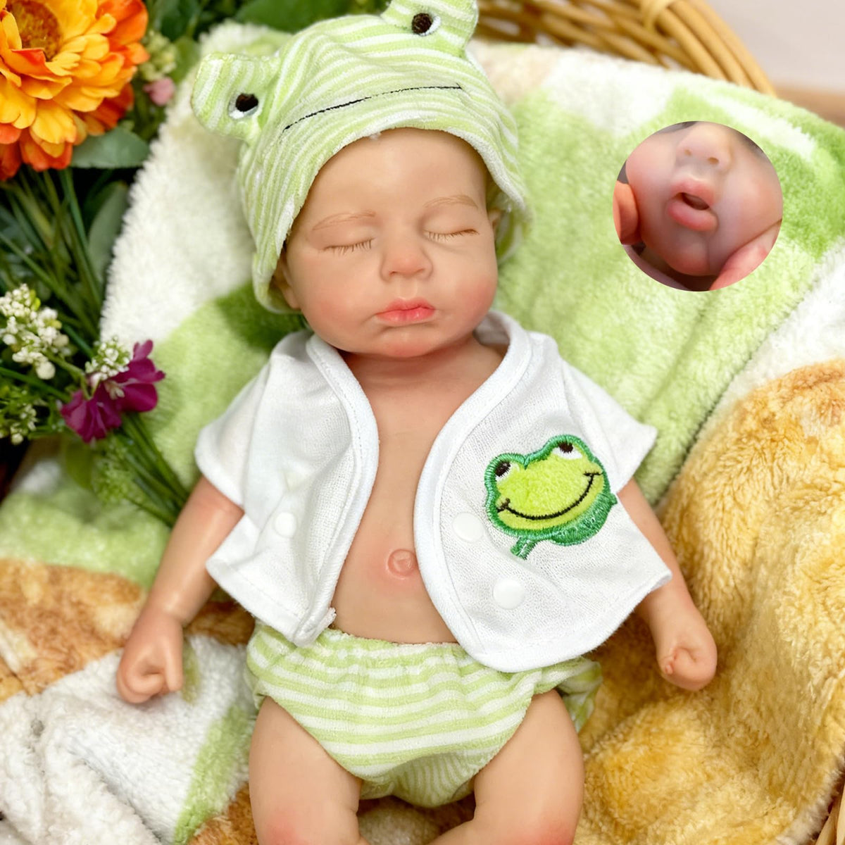 OtardDolls 12 Inch Silicone Reborn Baby Dolls Full Body Realistic Baby Doll Boy Handmade Painted Dolls with Clothes and Bottles 