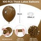 Jobkoo Brown Balloons 12 Inch, 100 Pack Light Brown Balloon Coffee Chocolate Brown Latex Balloons Matte Tan Caramel Mocha Helium