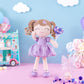 Gloveleya Baby Doll Gifts Plush Curly Girl Toys With Love 16' Purple Light Skin