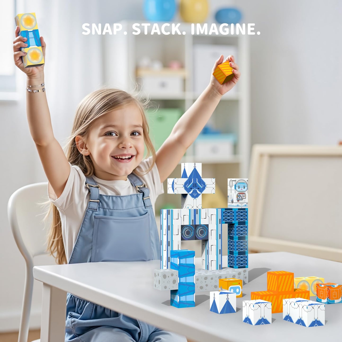VNLINA Magnetic Blocks Magnet Toys for Kids - 154Pcs Magnetic Building Blocks Cubes  STEM Montessori Sensory Toys for Boys Girls Age 3 4 5 6 7 8 9 10 Birthday Gifts