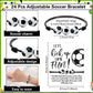 Equsion 144 Pcs Soccer Party Favors Drawstring Bags with Adjustable Bracelets Stress Balls Keychains Stickers and Wish Cards for
