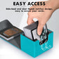 Zlca Card Deck Box For Trading Cards, Mtg Commander Deck Box Holds 120+ Single Sleeved Cards, Leather Magnetic Card Storage Box Fits For Tcg Ccg Magic Cards (Turquoise)