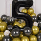 Aule 40 Inch Big Black 5 Balloon Number Large Foil Helium Number Balloons 0-9 Jumbo Giant Happy 5Th Birthday Party Decorations F
