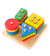 Shinetoy Entertain Kids Wooden Stackable Blocks & Shape Sorting Board | Geometric Shape Stacker | Eco-Friendly & Non-Toxic Woode