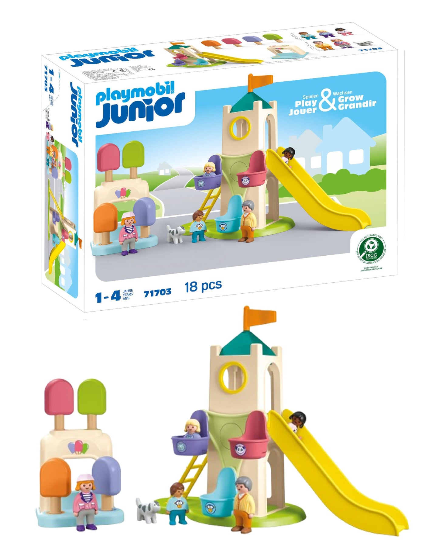 Playmobil Junior Adventure Tower with Ice Cream Booth, Multicolor, One Size, Model 71703, Durable Plastic