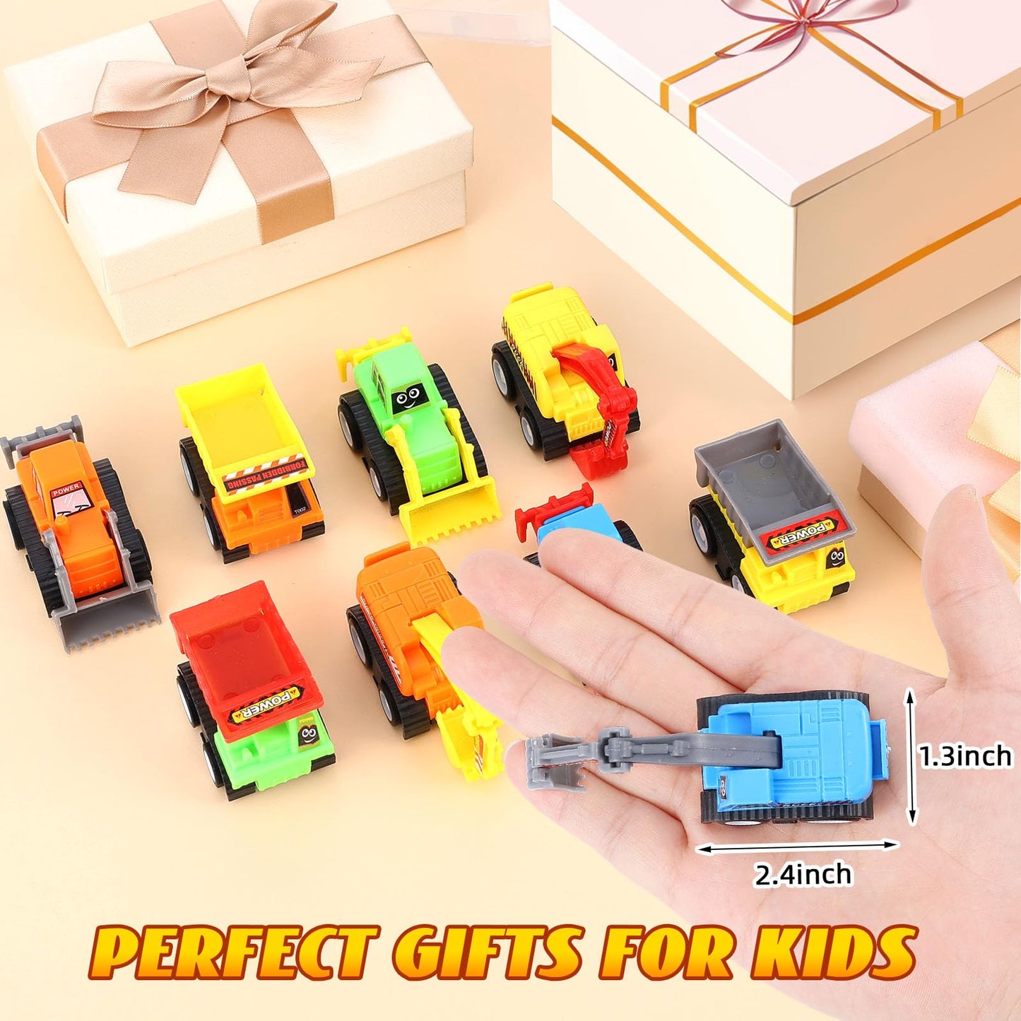 15 Pieces Mini Construction Car Toys Small Truck Toy Kit Mini Pull Back Vehicles Excavator Truck Tractor Kids Party Favors Pinat