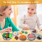 Play Food Sets for Kids Kitchen, Play Kitchen Accessories 46Pcs, Stainless Steel Cookware Pots and Pans Set with CuteApron, Cutt