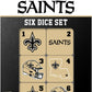 MasterPieces Game Day - NFL New Orleans Saints - 6 Piece Team Logo Dice Set - D6 Standard Size