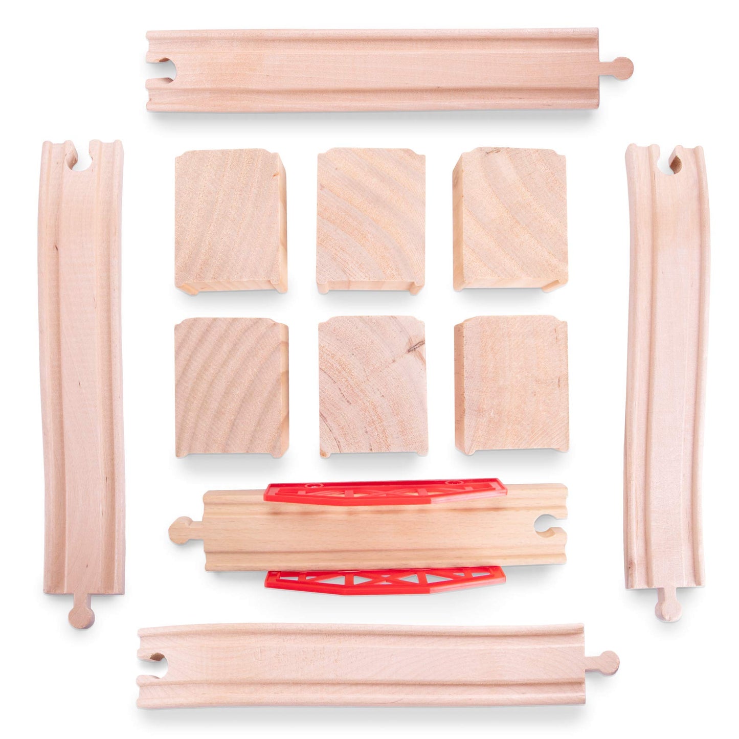 Conductor Carl Wood Train Track Bridge Expansion Pack| Compatible with Most Train Tracks| 11 Count (Pack of 1)