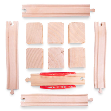 Conductor Carl Wood Train Track Bridge Expansion Pack| Compatible with Most Train Tracks| 11 Count (Pack of 1)