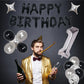 Naninuneno 39Th Black Silver Birthday Party Decorations For Men Women, Happy 39 Birthday Party Supplies With Black Happy Birthda