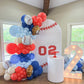 FunHot Baseball Balloon Arch Kit, Navy Blue & Red Garland with White Foil Balloons, Birthday Party Decorations, Model B188-29E