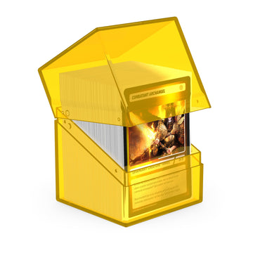 Ultimate Guard Boulder 100+ Clear, Deck Case For 100 Double-Sleeved Tcg Cards, Amber, Secure & Durable Storage For Trading Card