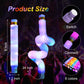 Light Up Pop Fidget Tubes Party Favors For Kids, 12 Pack Glow In The Dark Party Supplies Toddler Sensory Toys, Large Glow Sticks