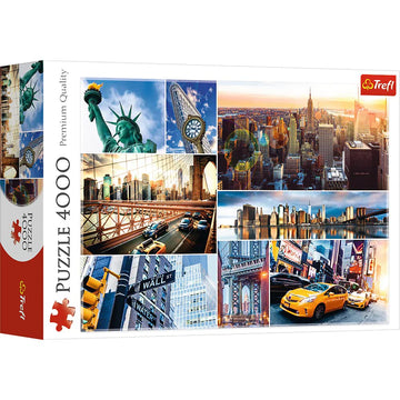 Trefl New York Collage 4000 Piece Jigsaw Puzzle Red 54'X38' Print, Diy Puzzle, Creative Fun, Classic Puzzle For Adults And Children From 15 Years Old