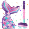Mermaid Tail Pinata Glitter with Paper Can Stick and Eye Mask Mermaid Birthday Party Decoration Mermaid Pinata Game Girls Kids C