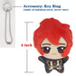 Kooliya Small Size Genshin Impact Figure Plush Doll - Diluc (4 Inch), Keychain Anime Figure Soft Stuffed Gift For Game Fans (Dil