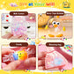 Lokuc Duck Theme Nano Tape Bubble Kit for Kids, 19.7Ft Plastic Kit with Glitter, Clay, Beads, Stickers, Yellow, Model NMJTZ-3