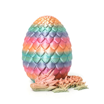 Flavery 3D Printed Rose Dragon Egg-Mini 5 Inch Rose Dragon In Egg, Easter Egg Toy, 3D Printed Gift, Dragon Collection, Figure De