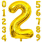 Paticool Gold Number 2 Balloon, 40 Inch Large Number Foil Mylar Balloons For 2Nd Girl Boy Birthday Party Celebration Decorations