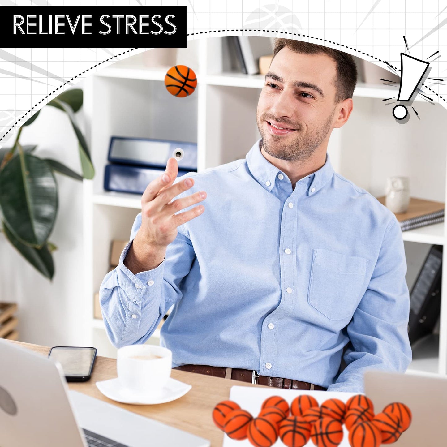 Hungdao Mini Basketballs - 30 Pcs Foam Stress Balls, 1.18 Inch, Orange, Small Party Favors for Relief & Decorations