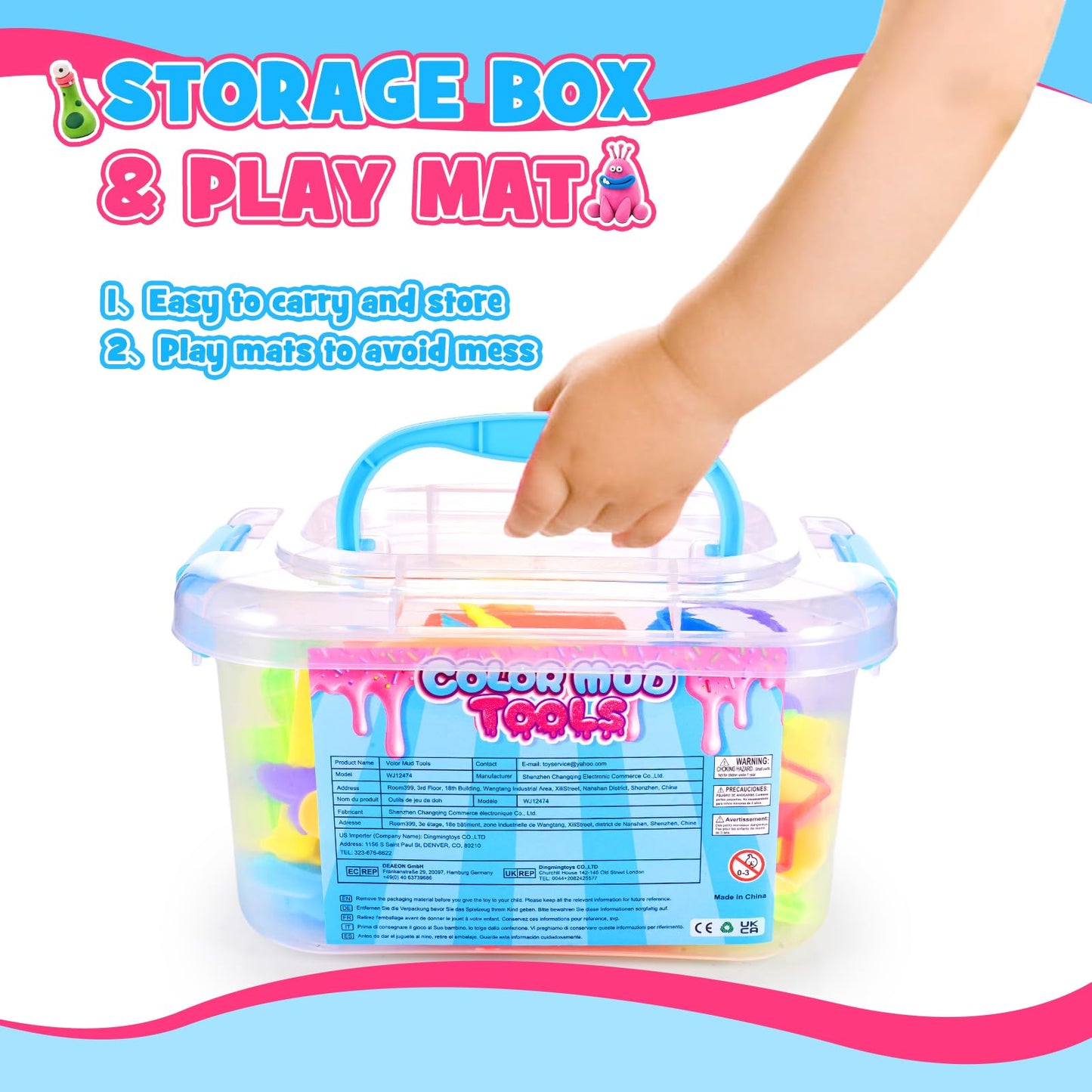 Dough Tool Sets For Kids Toddlers,Cute Dough Accessories With Mat Box,Fun Party Pack Dough Toys For Kids Age 3-5 4-8,Stocking Stuffers Christmas Birthday Gifts For 3 4 5 6 7 8 Year Old Boy Girl