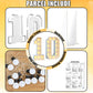 4Ft Light Up Numbers 10 Mosaic Numbers Marquee Frame For 10Th Birthday Party Large Cardboard With Light Bulbs Pre-Cut Kit Giant Cut-Out Thick Foam Board Sign Diy Boys Girls Decorations Anniversary
