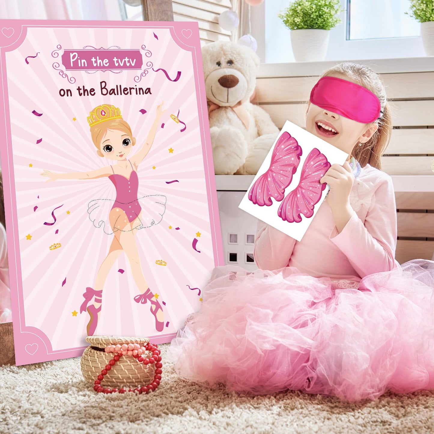Ballerina Party Games For Girls Pin The Tutu On The Ballerina With 20 Pcs Tutu Stickers, Large Ballerina Party Games Poster For Kids Ballerina Birthday Party School Classroom Carnival Party Supplies