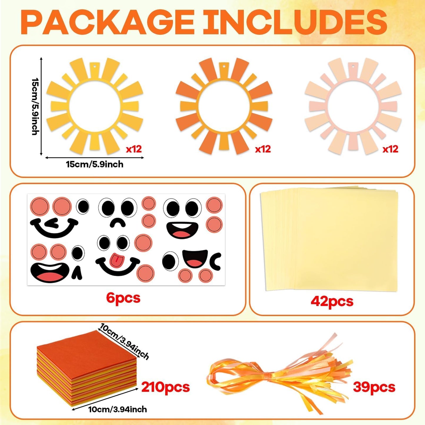 Qyeahkj 36 Set Sun Suncatchers Crafts for Kids DIY Fall Sun Window Tissue Paper Craft Kit Hanging Decor for Autumn Classroom Hom