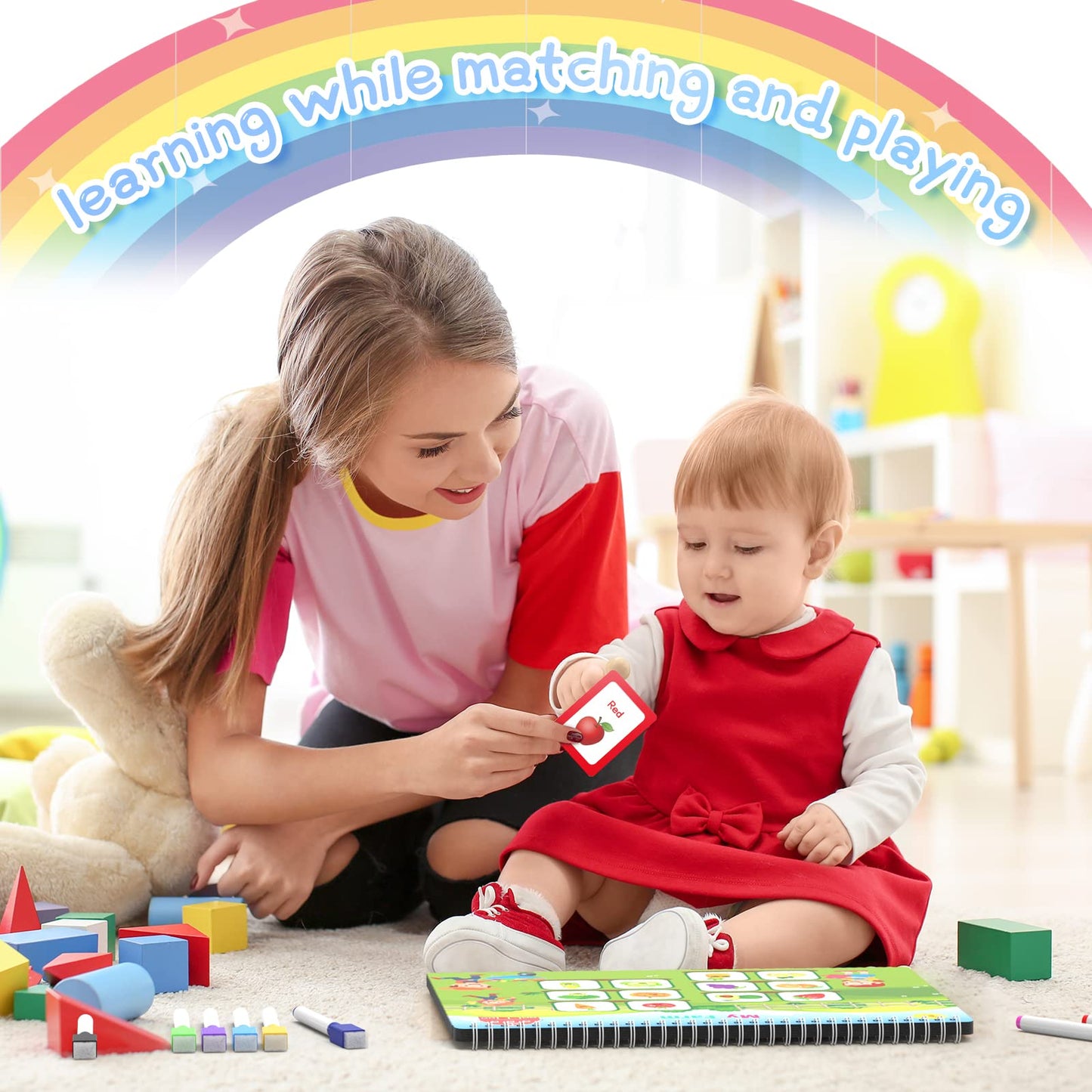 Roatee Toddler Preschool Toys, Busy Book Montessori Learning Toys For Toddlers 1-3, Kids Toys Coloring Book Preschool Learning A