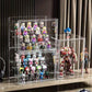 Bohoidee Clear Acrylic Display Case With Two Display Shelves For Figures, Dustproof Storage Organizer Box With Magnetic Door, Ac