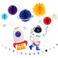 9Pcs Outer Space Decorations Solar System Hanging Supplies Galaxy Planets Honeycomb Space Birthday Party Decor Ceiling Ornaments -Like New