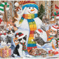Bits and Pieces Jigsaw Puzzles for Adults Purr-FECT Snowman, Winter Christmas Cats - Random Die Cut, No 2 Pieces Alike (500 Piec