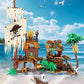 Pirate Ship Building Kit, 2-In-1 Pirate Wharf Building Set For Adults, Building Toys Gift For Kids Boys 8-12, Compatible With Le