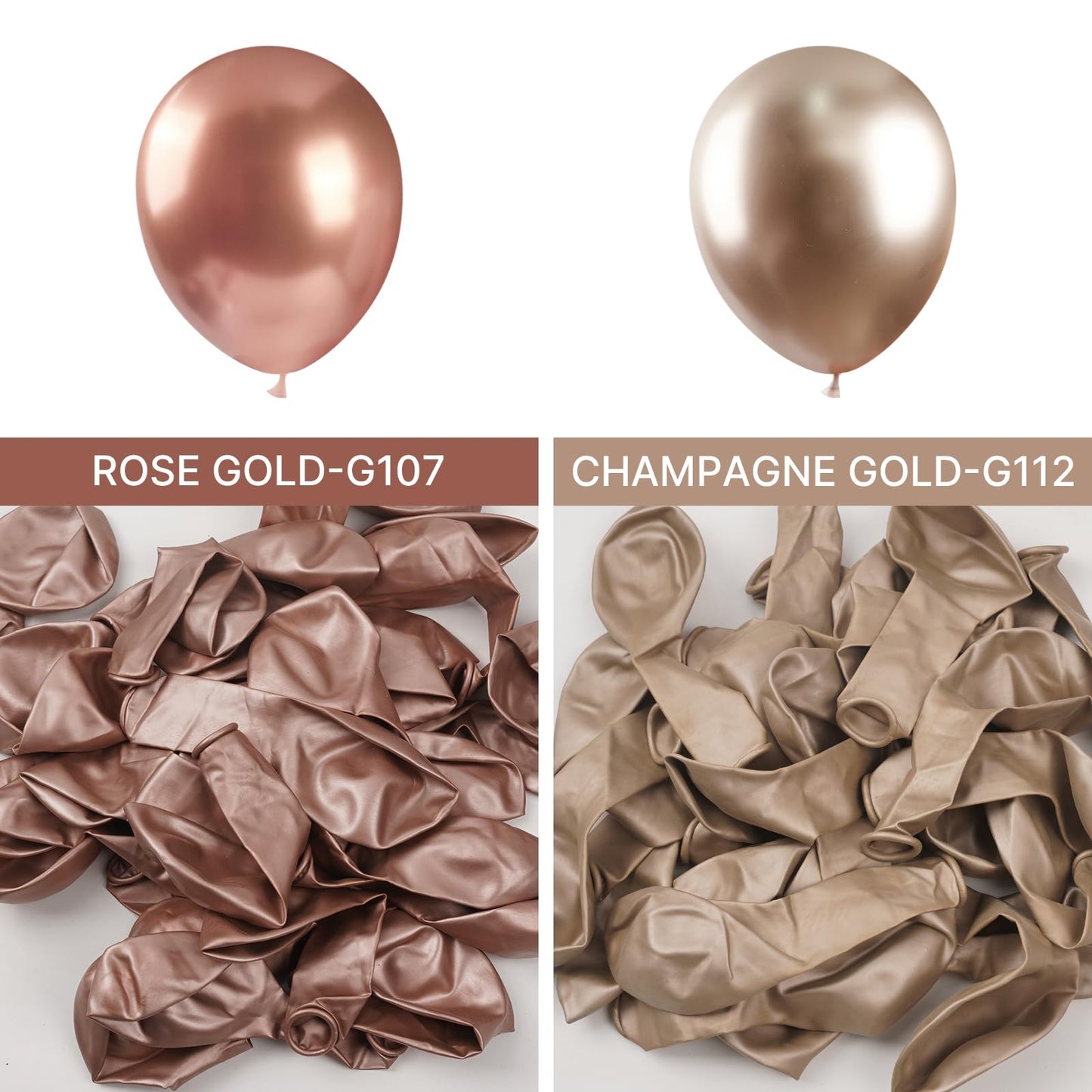 Partywoo Metallic Rose Gold Balloons, 50 Pcs 5 Inch Rose Gold Metallic Balloons, Rose Gold Balloons For Balloon Garland Or Arch As Bachelorette Party Decorations, Wedding Decorations, Rose Gold-G107