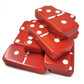 Marion & Co. Domino Double Six 6 Red Tiles Jumbo Tournament Professional Size With Spinners In Black Elegant Velvet Bag