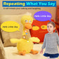 13' Talking Dancing Duck, Repeating What You Say Mimicking Recording Plush Baby Toy Musical English Song Singing Talking Glowing Animated Twisting Gift Of Lighting Up Toy For Boy Kid