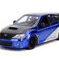 Jada Toys Rubber Tires 1:24 Fast & Furious - Brian'S Subaru Impreza Wrx Sti, Blue (99514)