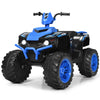 Costzon Kids Atv, 12V Battery Powered Electric Vehicle W/Led Lights, High & Low Speed, Horn, Music, Usb, Treaded Tires, Ride On Car 4 Wheeler Quad For Boys & Girls Gift, Ride On Atv (Blue)